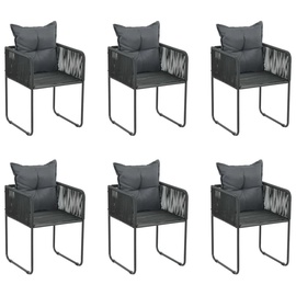Tool VLX Poly Rattan 313108, must/hall, 6 tk (kahjustatud pakend)