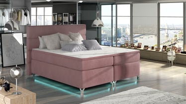 Кровать Amadeo Mat Velvet 63, 160 x 200 cm, розовый, с матрасом, с решеткой