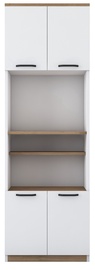 Кухонный шкаф Kalune Design F7 1798, белый/ореховый, 60 см x 42 см x 181.8 см