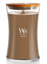 Svece, aromātiskā WoodWick Large Hourglass Santal Myrrh, 60 - 120 h, 610 g, 180 mm x 110 mm