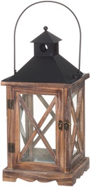 Latern 4Living Victor 610467, klaas/puit/metall, 37.5 cm, pruun/must