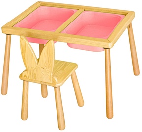 Spēļu galds Kalune Design Table and Chairs 109TRS1171, 52 cm, rozā