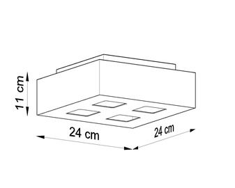 Lampa plafons Sollux Mono 4, 160 W, GU10