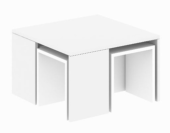 Kafijas galdiņš Kalune Design Ortanca, balta, 60 cm x 60 cm x 36.8 cm