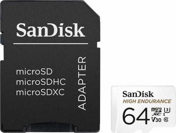 Mälukaart SanDisk High Endurance, 64 GB, 100 Mb/s