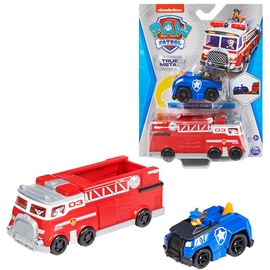 Transporto žaislų komplektas Spin Master Paw Patrol Fire Truck & Police Car With Chase 6063231, įvairių spalvų