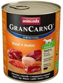 Mitrā barība (konservi) suņiem Animonda GranCarno Original Adult, liellopa gaļa/vistas gaļa, 0.8 kg