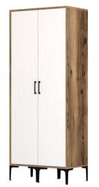 Spinta Kalune Design Kumsal SS, balta/riešuto, 47.5 cm x 80 cm x 201.4 cm