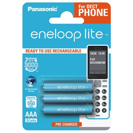 Uzlādējamās baterijas Panasonic ENELOOP Lite, AAA, 550 mAh, 3 gab.