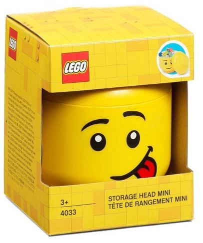 Uzglabāšanas kaste LEGO® Storage Head XS Silly, dzeltena, 10.5 x 10.5 x 11.5 cm