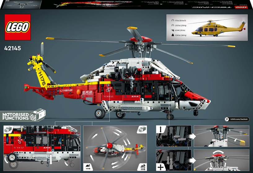 Konstruktor LEGO Technic Airbus H175 päästehelikopter 42145