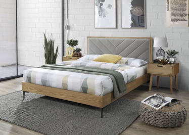 Кровать Halmar, 160 x 200 cm, серый/дерево, с решеткой