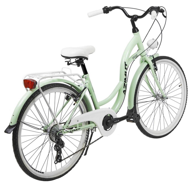 Velosipēds pilsētas Azimut Vintage TX-7, 26 ", 17" (41.91 cm) rāmis, balta/piparmētra