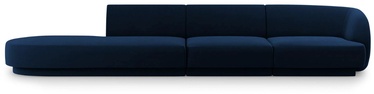 Dīvāns Micadoni Home Miley Velvet, tumši zila, kreisais, 302 x 85 cm x 74 cm