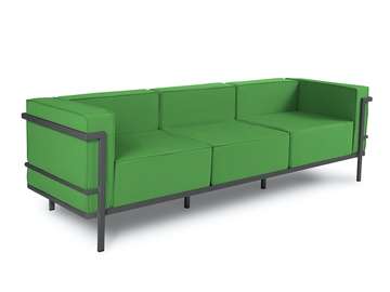 Lauko sofa Calme Jardin Cannes, žalia/grafito, 70 cm x 230 cm x 70 cm