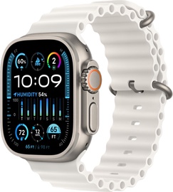 Viedais pulkstenis Apple Watch Ultra 2 GPS + Cellular, 49mm Titanium White Ocean Band LV/EE, titāna