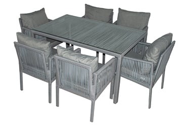 Комплект уличной мебели Floriane Garden Otto 6 134JML1189, светло-серый, 6 места