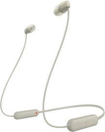 Belaidės ausinės Sony WI-C100, smėlio