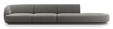 Dīvāns Micadoni Home Miley Velvet, gaiši pelēka, labais, 302 x 85 cm x 74 cm