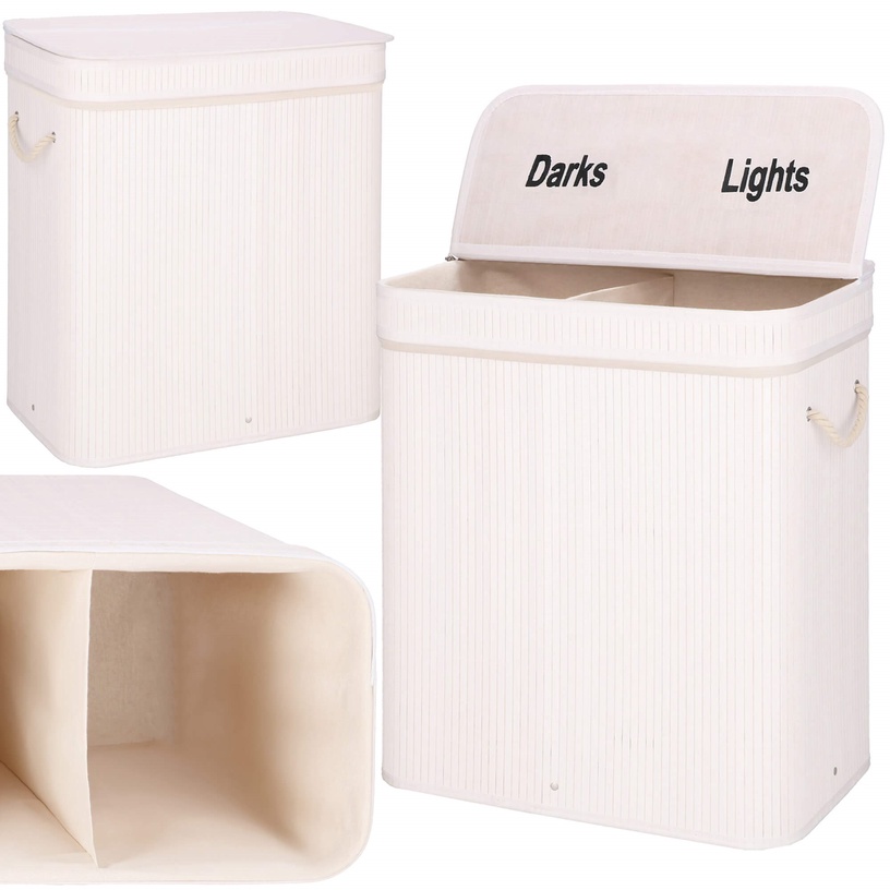 Ящик для белья Springos HA0160, 100 л, белый, 54 см x 35 см