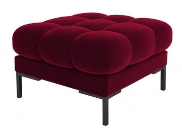 Пуф Micadoni Home Mamaia Velvet, черный/красный, 60 см x 60 см x 41 см