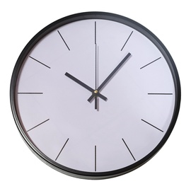 Sienas kvarca pulkstenis Besk, balta/melna, metāls, 30 cm x 30 cm, 30 cm