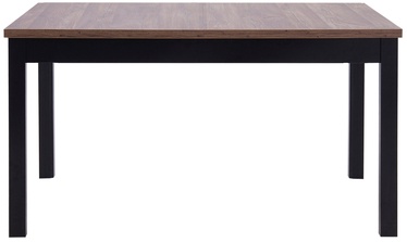 Обеденный стол c удлинением Forte, черный/тёмный дуб, 140.4 - 195.4 см x 90 см x 76.6 см