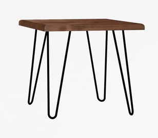 Журнальный столик Kalune Design Mahic, черный/ореховый, 50 см x 50 см x 43 см