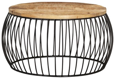 Kafijas galdiņš VLX Rough Mango Wood 338020, brūna/melna, 680 mm x 680 mm x 350 mm