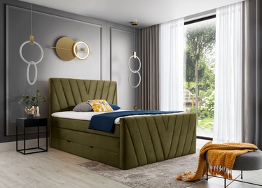 Кровать двухместная континентальная Candice Nube 33, 160 x 200 cm, зеленый, с матрасом, с решеткой