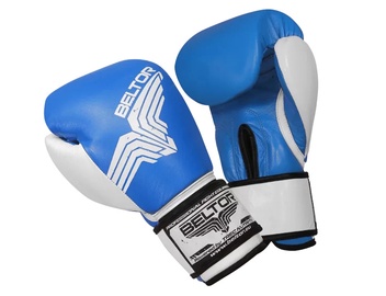 Боксерские перчатки Beltor Pro Fight, синий/белый, 16 oz