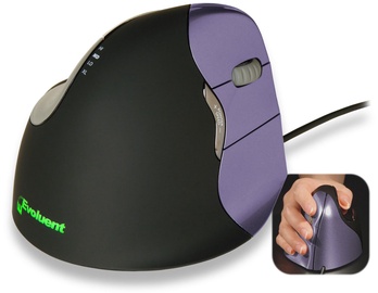Kompiuterio pelė Evoluent Mouse 4 Small Right usb / ps/2 laidas, juoda/violetinė