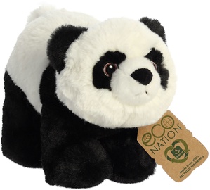 Mīkstā rotaļlieta Aurora Eco Nation Panda, balta/melna, 15 cm
