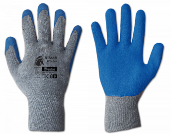 Рабочие перчатки перчатки Bradas Huzar Winter, хлопок/латекс, синий/серый, 10, 6 шт.