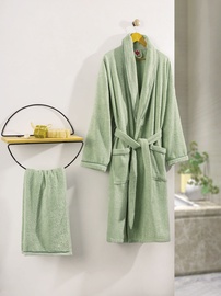 Комплект халата и полотенец Foutastic Deluxe 338CTN1720, зеленый, M