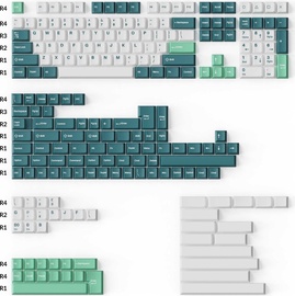 Колпачки клавиш Keychron Double-Shot PBT Full Keycap Set White Mint 219 pcs, белый/зеленый