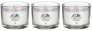 Свеча, цилиндрическая Yankee Candle Coconut Beach 1686385, 7 - 10 час, 37 г, 43 мм x 50 мм, 3 шт.