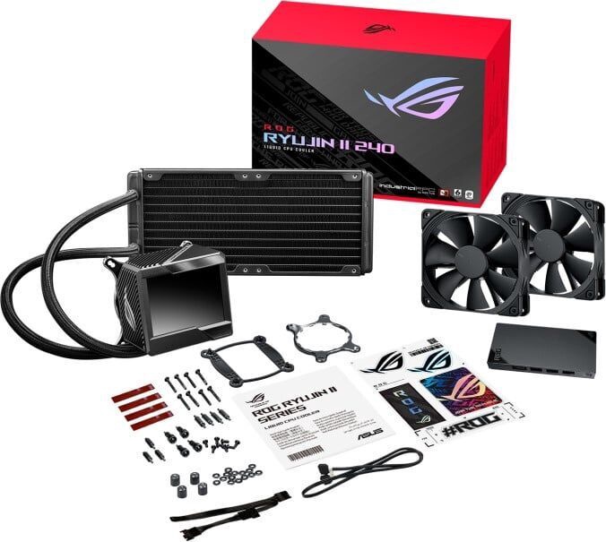 Ūdens dzesētājs procesoram Asus ROG RYUJIN II 240, 272 mm x 27 mm, melna (bojāts iepakojums)