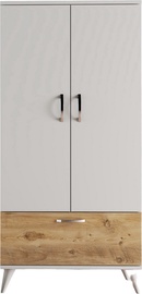 Riidekapp Kalune Design GRD0203, valge/mänd, 47 cm x 80 cm x 167.6 cm