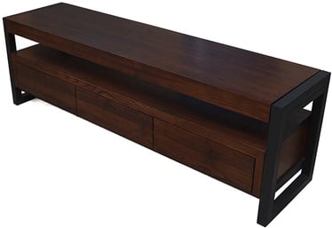ТВ стол Kalune Design Stafa, черный/темно коричневый, 1000 мм x 400 мм x 500 мм