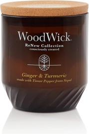 Svece, aromātiskā WoodWick Renew Medium Ginger & Turmeric, 30 - 40 h, 184 g, 95 mm x 82 mm