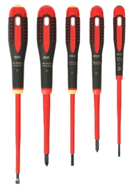 Skrūvgriežu komplekts Bahco ERGO™ VDE Insulated Screwdriver Set BE-9881S, 12.5 cm, 5 gab.