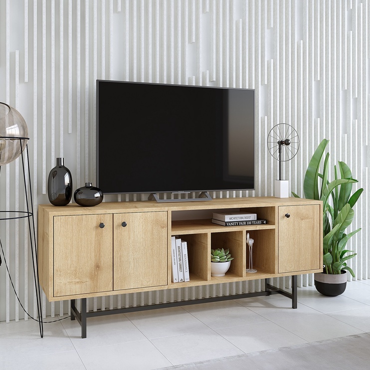TV-laud Kalune Design Lucas, must/tamm, 35 cm x 150 cm x 40 cm
