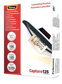 Laminēšanas plēve Fellowes Capture 125, 125 μm x 95 mm x 65 mm, 100 gab.