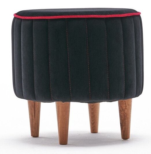Pufs Hanah Home Lindy 825BLC1630, melna, 40 cm x 40 cm x 40 cm