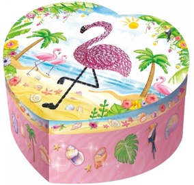 Muzikinė dėžutė Pulio Heart Shaped Box Flamingo