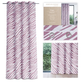 Nakts aizkari AmeliaHome Fun, balta/rozā, 140 cm x 250 cm