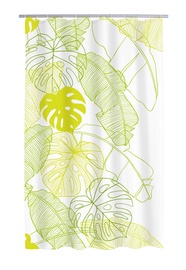 Vannas istabas aizkars Ridder Tropical 4106305, balta/zaļa, 1800 mm x 2000 mm