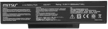 Klēpjdatoru akumulators Mitsu For Asus K72/K73/N73/X77, 6.6 Ah, Li-Ion