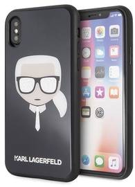 Karl Lagerfeld Iconic Glitter Karls Head Back Case For Apple iPhone X/XS Black